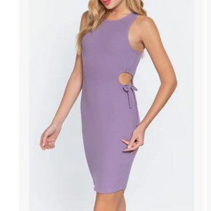 NWT Sleeveless Round Neck Side Cut Out Detail Mini Dress